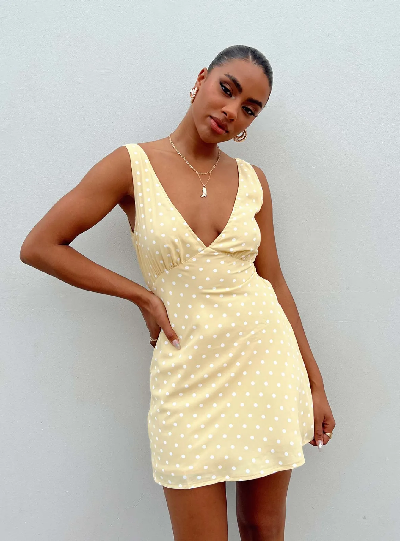Princess Polly Nellie Mini Dress Yellow Polka Dot Best Sale