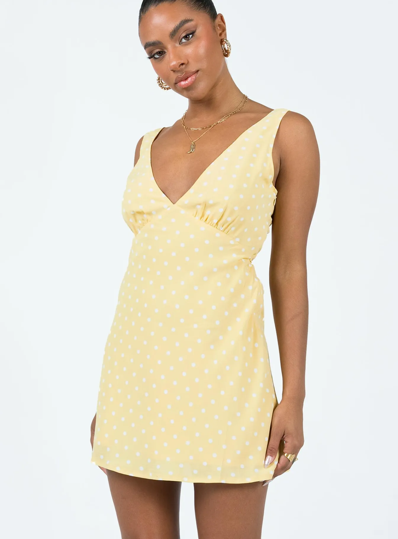 Princess Polly Nellie Mini Dress Yellow Polka Dot Best Sale