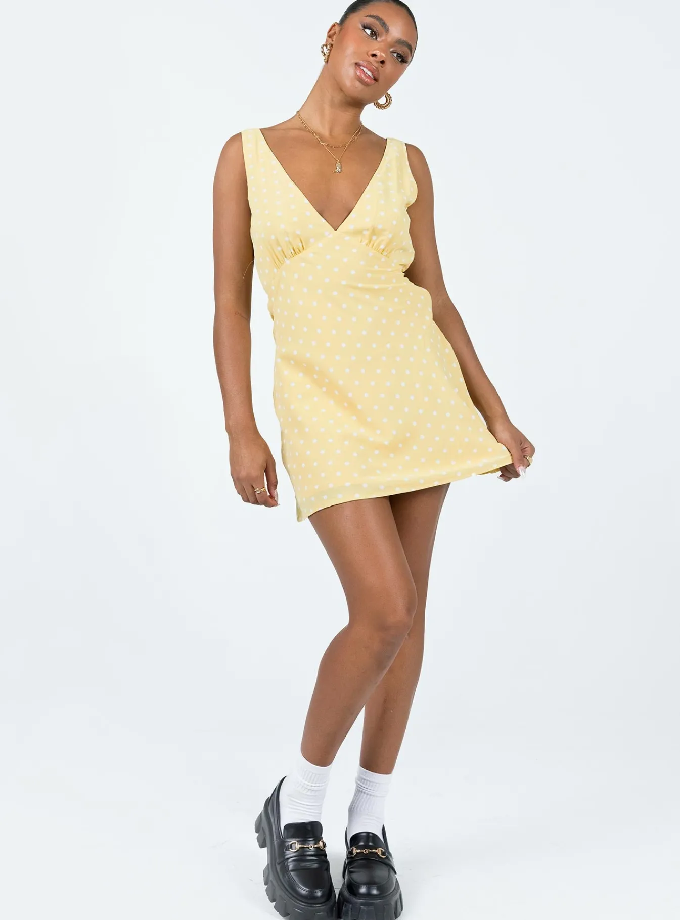 Princess Polly Nellie Mini Dress Yellow Polka Dot Best Sale