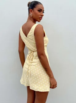 Princess Polly Nellie Mini Dress Yellow Polka Dot Best Sale