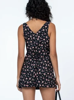Princess Polly Nellie Mini Dress  Black Floral New