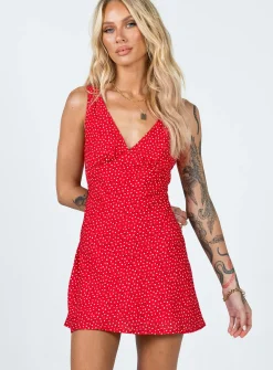Princess Polly Nellie Mini Dress  Red Floral Discount