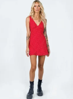 Princess Polly Nellie Mini Dress  Red Floral Discount