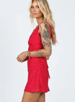 Princess Polly Nellie Mini Dress  Red Floral Discount