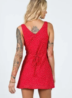 Princess Polly Nellie Mini Dress  Red Floral Discount