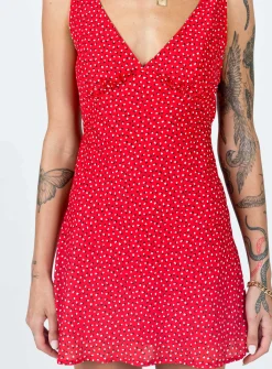 Princess Polly Nellie Mini Dress  Red Floral Discount
