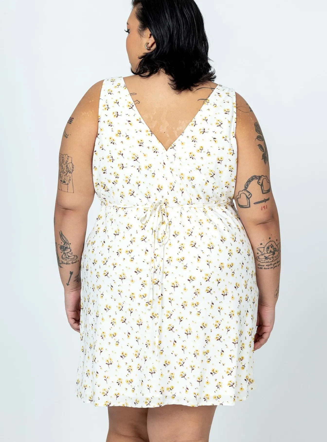 Princess Polly Nellie Mini Dress/ Yellow Floral Curve White Shop