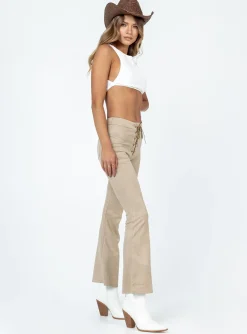 Princess Polly Nettie Pants Beige Cheap