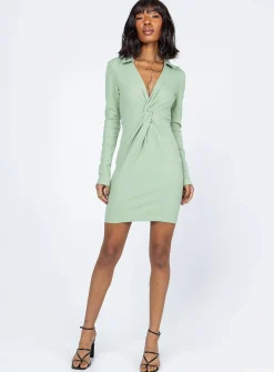 Princess Polly Neveah Mini Dress  Green Hot