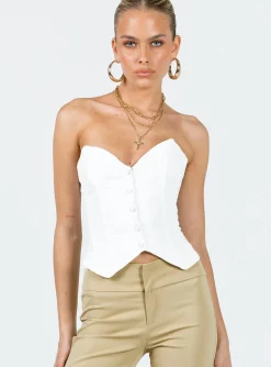 Princess Polly Neville Corset Top  Ivory Outlet