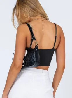 Princess Polly New Classics Cropeco   Black Discount