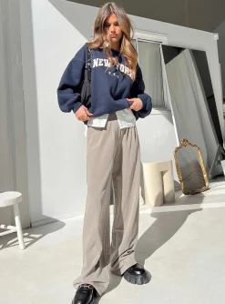 Princess Polly New York Crewneck Sweatshirt Navy Shop
