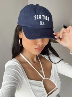 Princess Polly New York Dad Cap  Blue Shop