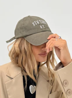 Princess Polly New York Dad Cap  Grey New