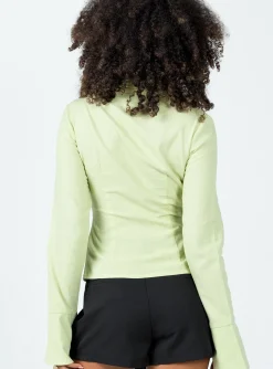 Princess Polly Nial Long Sleeve Top  Green Clearance