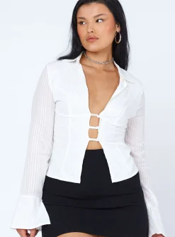 Princess Polly Nial Long Sleeve Top White   Off White Discount