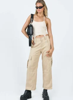 Princess Polly Nichols Cargo Pants  Beige Cheap