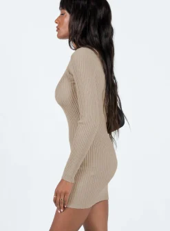 Princess Polly Nicky Mini Dress  Beige Hot