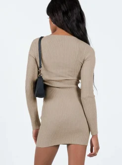 Princess Polly Nicky Mini Dress  Beige Hot