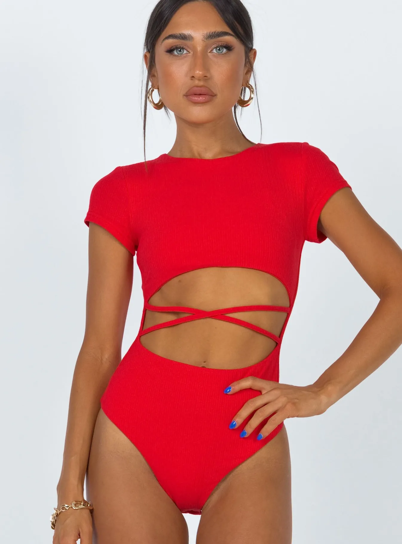 Princess Polly Nicola Bodysuit Red Discount