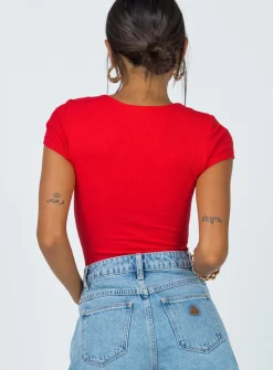 Princess Polly Nicola Bodysuit Red Discount