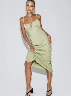 Princess Polly Nicoleta Midi Dress Green Best