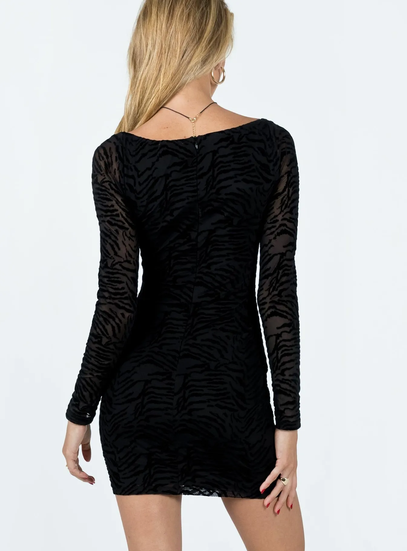 Princess Polly Nikolas Long Sleeve Mini Dress Black Cheap