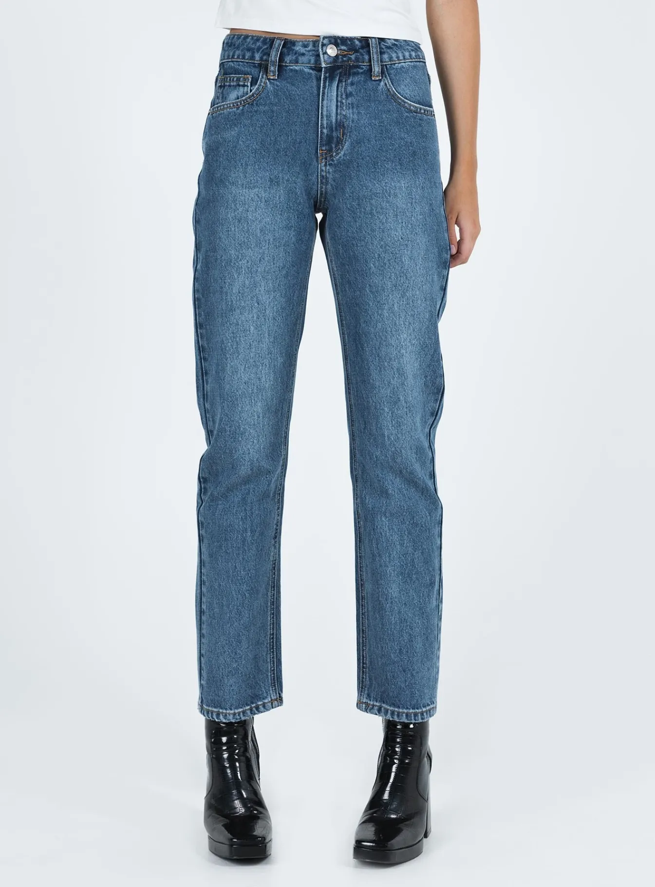 Princess Polly Noakes Jeans Mid Wash Denim Cheap