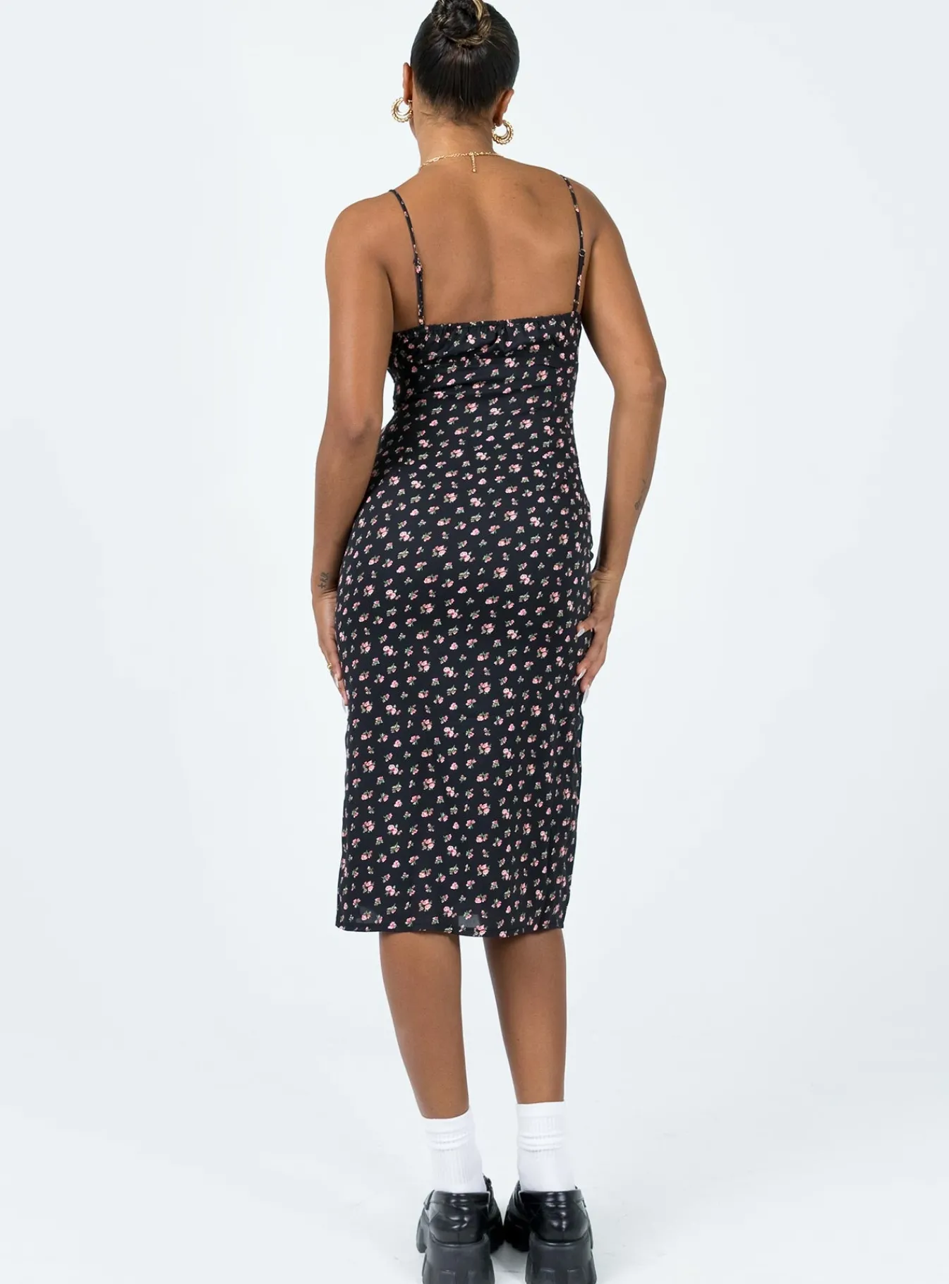Princess Polly Noda Midi Dress Black / Floral Cheap