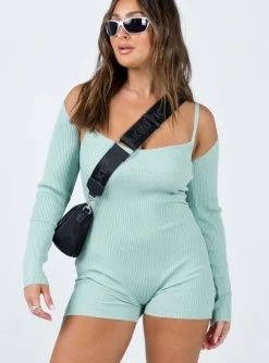 Princess Polly Noelene Bolero Knit Romper  Blue Sale