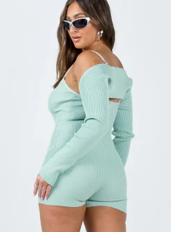 Princess Polly Noelene Bolero Knit Romper  Blue Sale