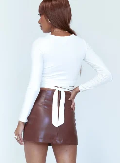 Princess Polly Noelle Mini Skirt  Brown Store