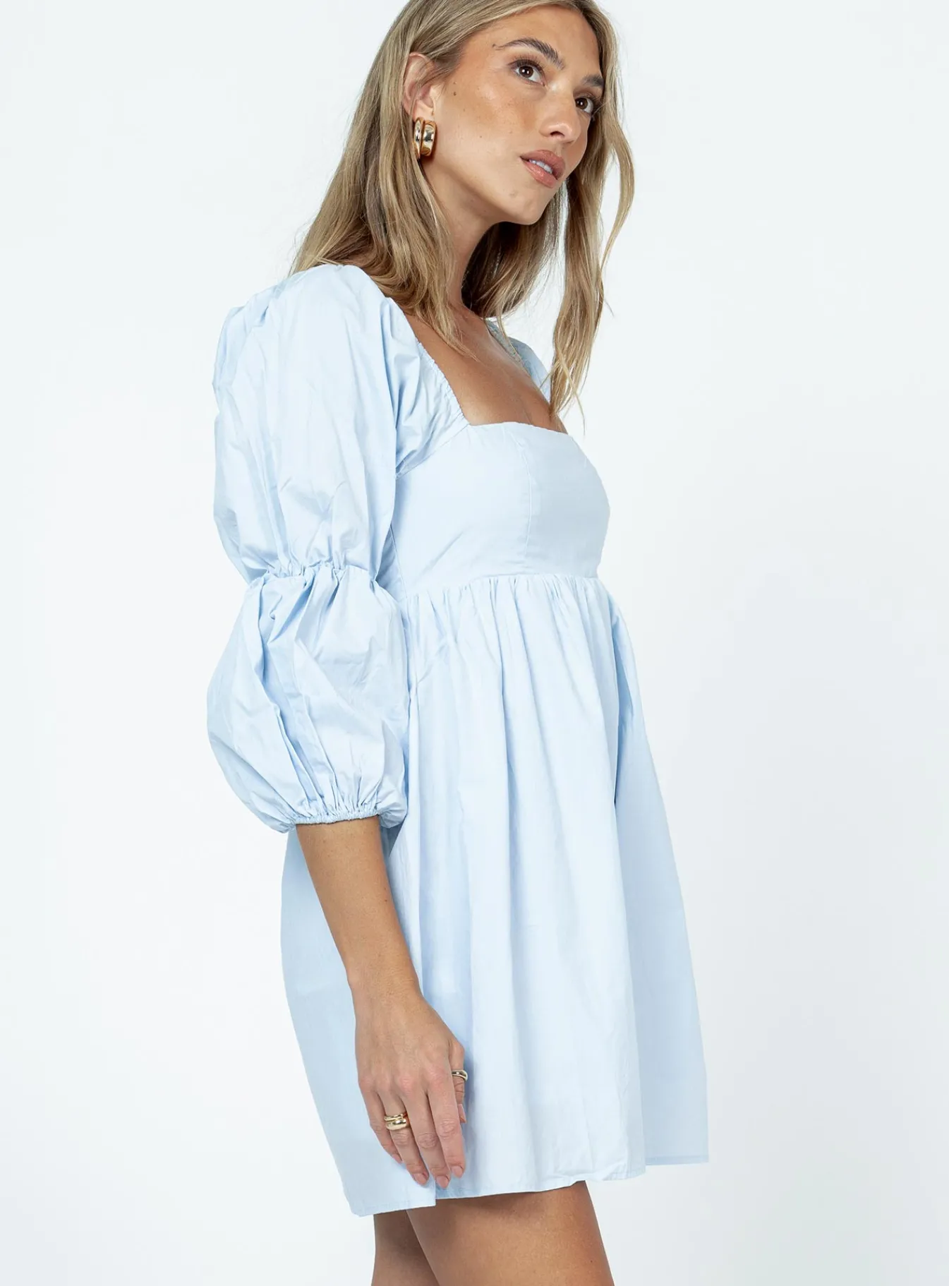 Princess Polly Noha Mini Dress Blue Cheap