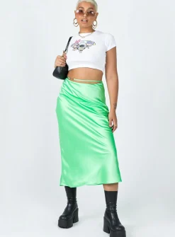 Princess Polly Nola Midi Skirt Green Fashion