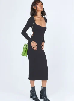 Princess Polly Nolan Midi Dress Black Best Sale