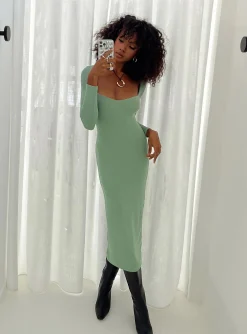 Princess Polly Nolan Midi Dress  Green Sale