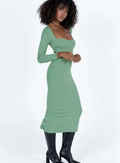 Princess Polly Nolan Midi Dress Green Sale