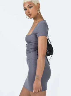 Princess Polly Nolan Short Sleeve Mini Dress  Slate Best