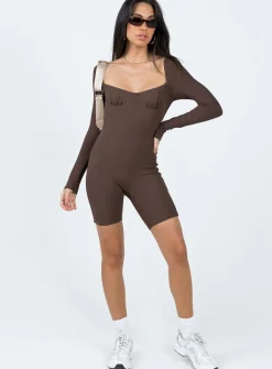 Princess Polly Norah Romper Brown Sale