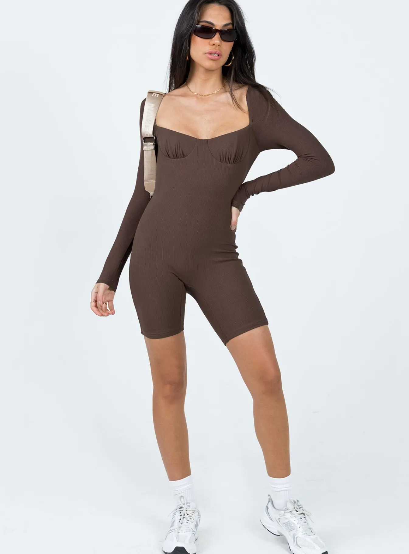 Princess Polly Norah Romper Brown Sale