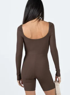 Princess Polly Norah Romper Brown Sale