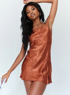 Princess Polly Norman Mini Dress  Rust Flash Sale