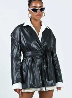 Princess Polly Nosita Faux Leather Jacket  Black Shop