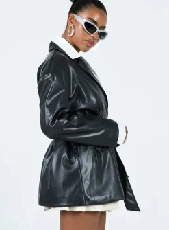 Princess Polly Nosita Faux Leather Jacket  Black Shop