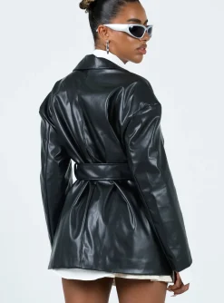 Princess Polly Nosita Faux Leather Jacket  Black Shop