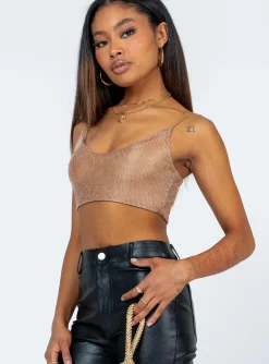 Princess Polly Novato Top  Beige Sale
