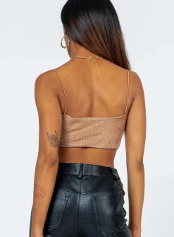 Princess Polly Novato Top  Beige Sale
