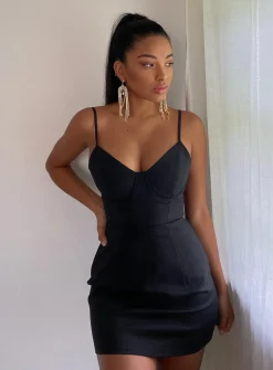 Princess Polly Novella Mini Dress  Black Online