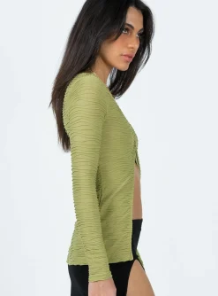 Princess Polly Nowell Long Sleeve Top Green Sale