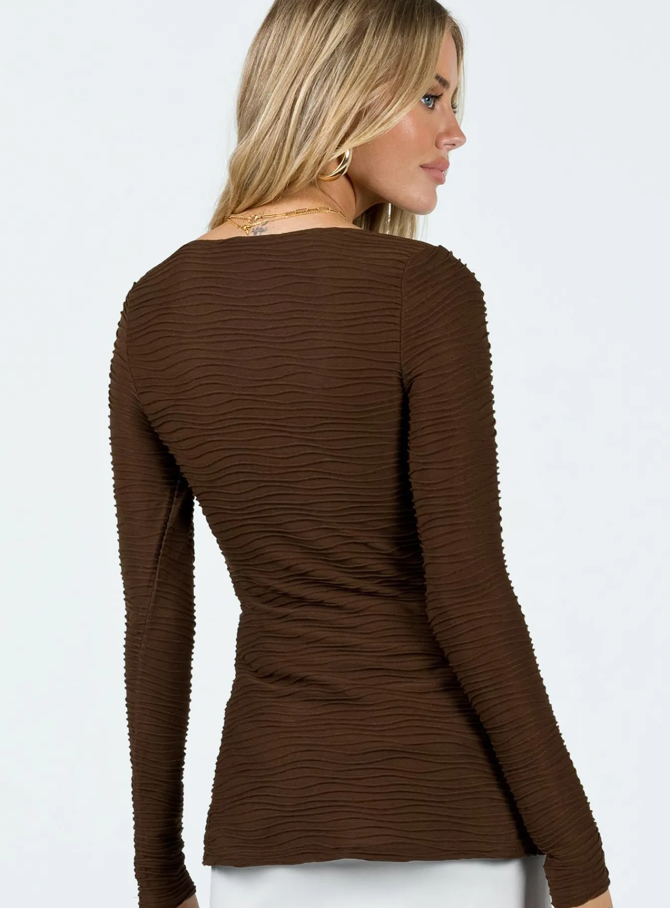 Princess Polly Nowell Long Sleeve Top Brown Sale